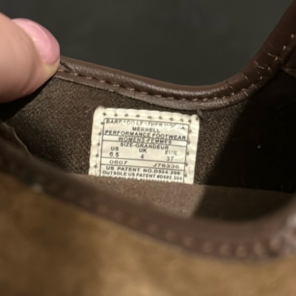 Merrell Barrado Leather Shoes Mocha Size 6.5 - Picture 5 of 7